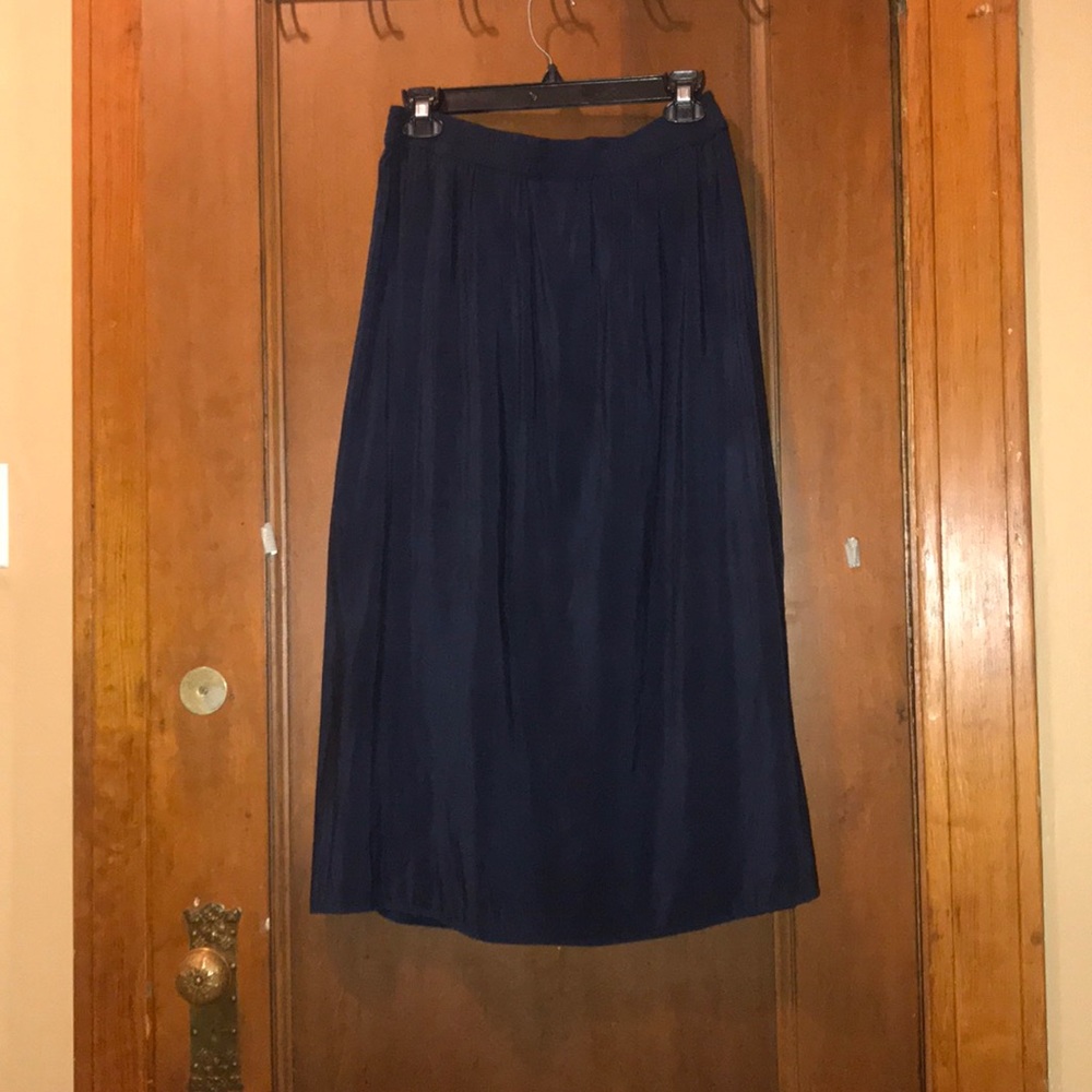 Navy Blue Midi Skirt